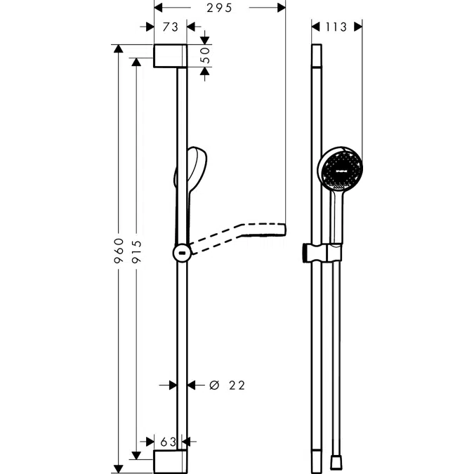 Activera S Shower set 95 1jet EcoSmart with shower bar 90 cm
