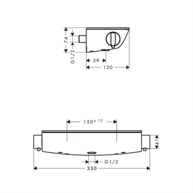 Ecostat Select Shower thermostat for exposed installation