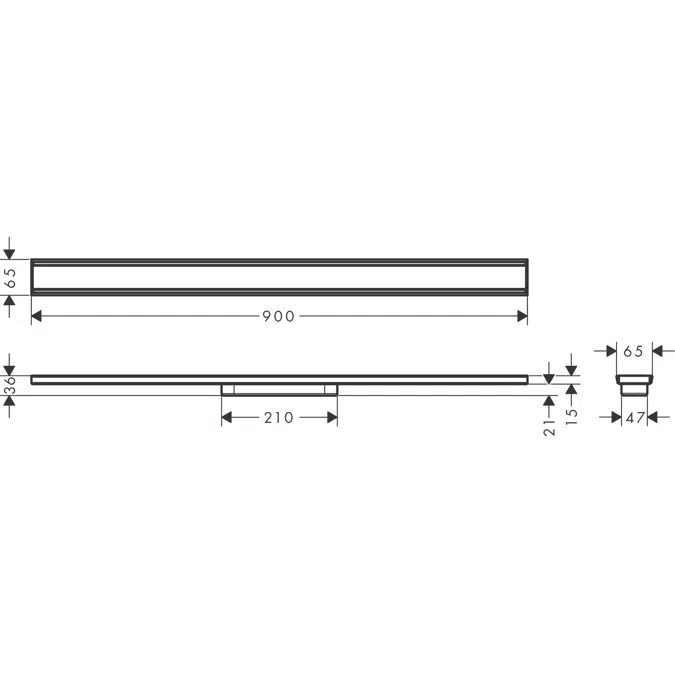 RainDrain Original Finish set shower drain 900