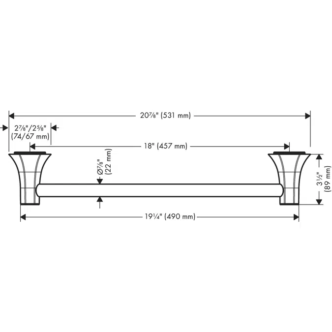 Locarno Towel Bar, 18" 04834USA