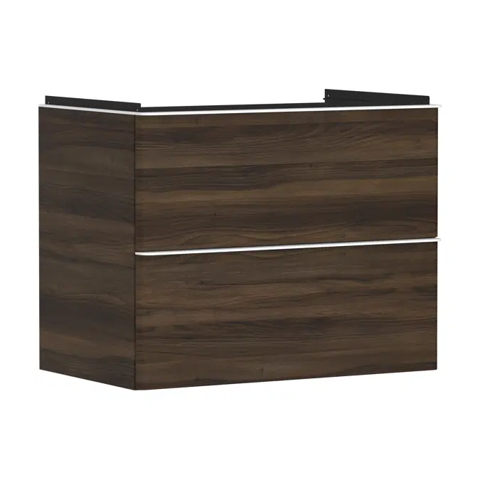 Xelu Q Vanity unit Dark Walnut 780/475 with 2 drawers for washbasin
