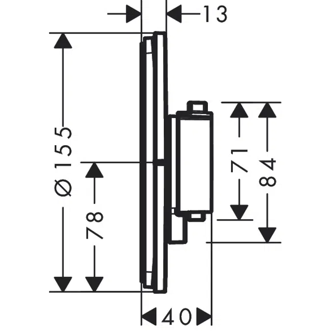 ShowerSelect Comfort S Thermostat for concealed installation for 2 functions
