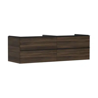 Image for Xelu Q Vanity unit Dark Walnut 1560/550 with 4 drawers for consoles with bowl