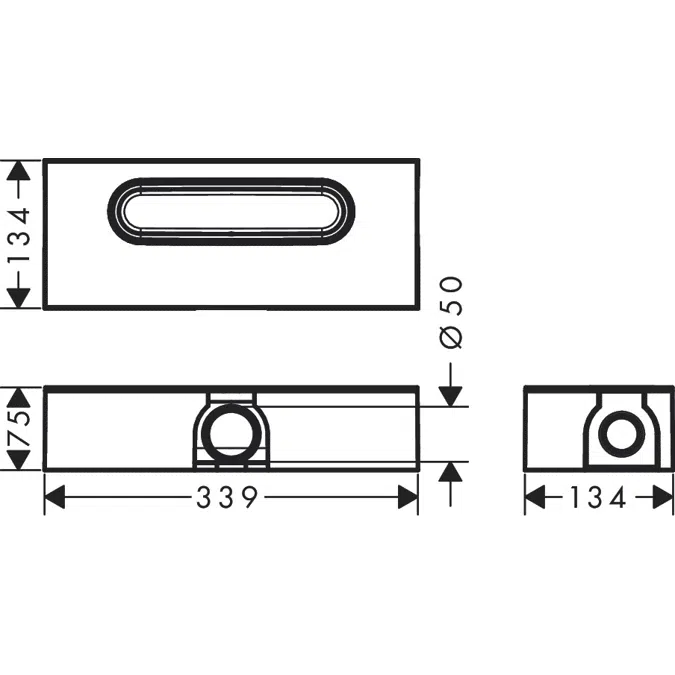 uBox universal Base set for linear shower drains for standard installation