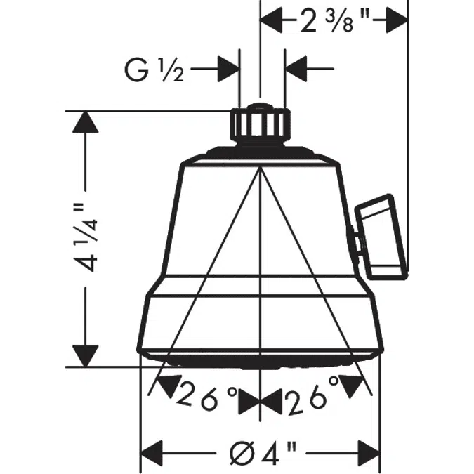 Club Overhead shower 100 3jet 2.5 GPM