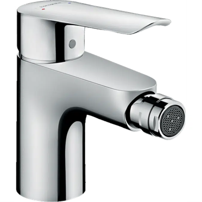 Logis E Single lever bidet mixer with pop-up waste set
