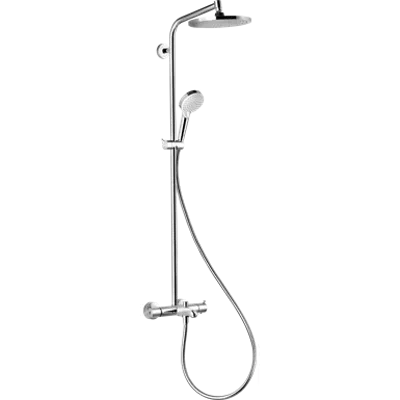 Crometta S Showerpipe 240 1jet EcoSmart with single lever bath thermostat