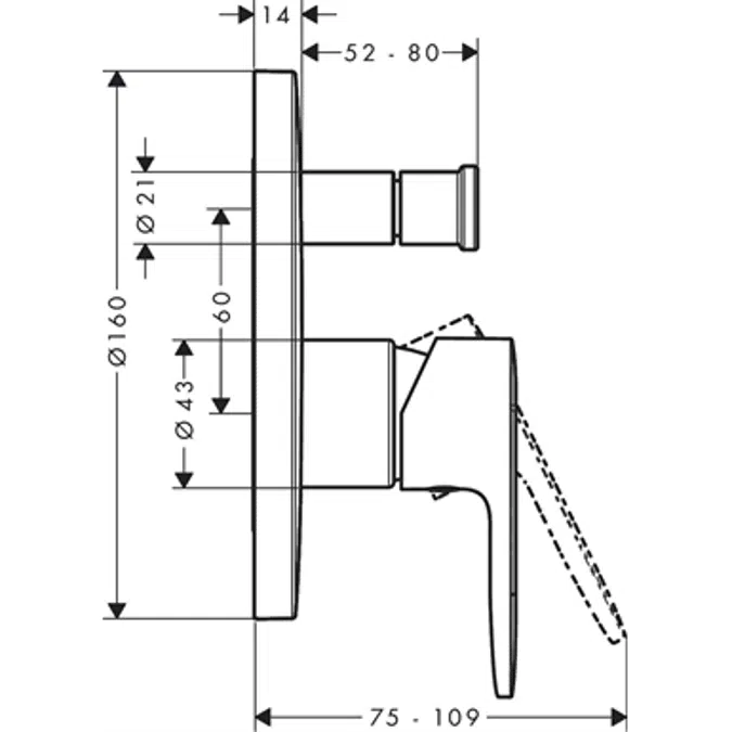 Vernis Blend Single lever bath mixer for concealed installation