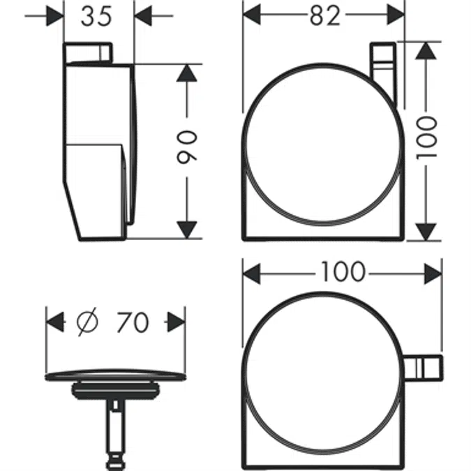 Exafill S Finish set bath filler, waste and overflow set