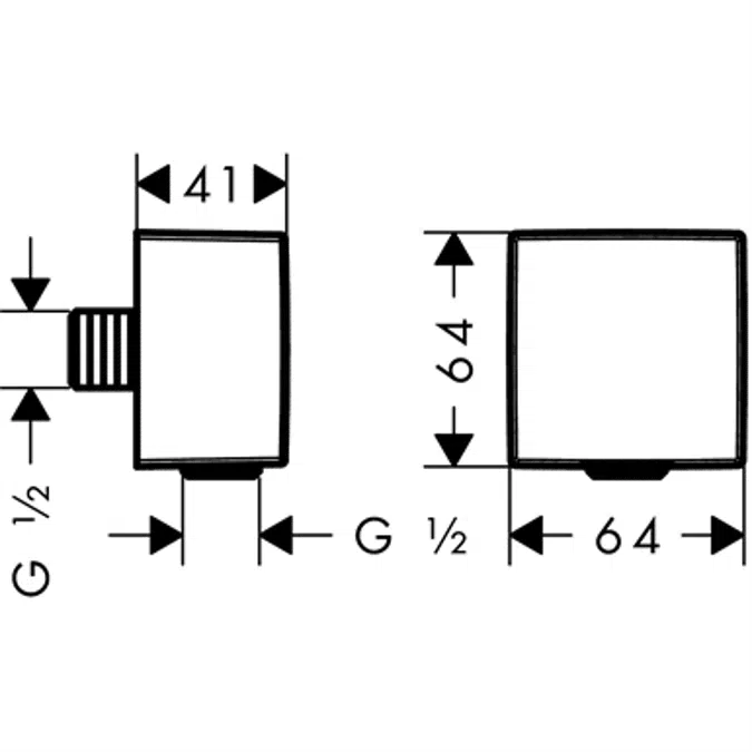 FixFit Wall outlet Square with non-return valve