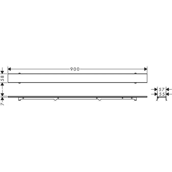 RainDrain Rock Linear shower drain 80 cm tileable with cuttable extensions