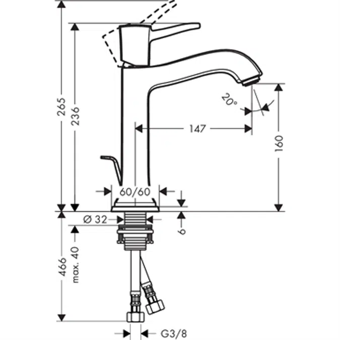 BIM objects - Free download! Metropol Classic Single lever basin mixer ...