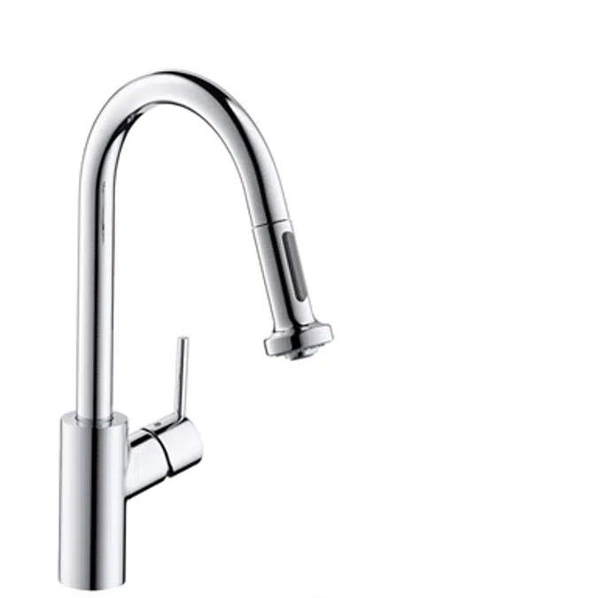 Single lever kitchen mixer with pull-out spray