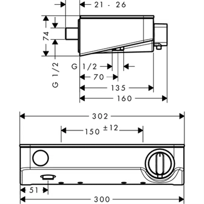 ShowerTablet Select Brausethermostat 300 Aufputz 13171000