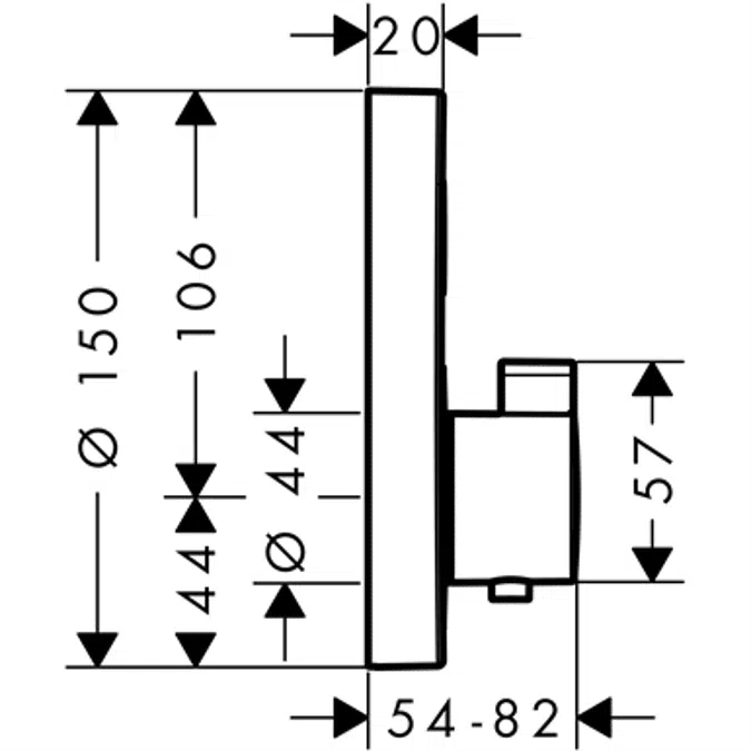 ShowerSelect S Thermostat for concealed installation for 1 function