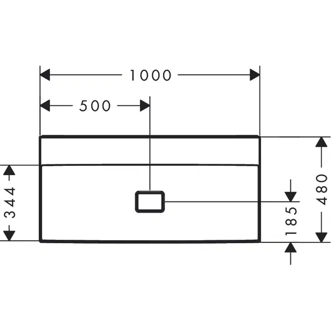 61103XXX Xevolos E Countertop basin ground 1000/480 without tap hole and overflow, SmartClean