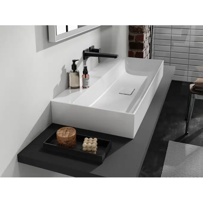 61103XXX Xevolos E Countertop basin ground 1000/480 without tap hole and overflow, SmartClean