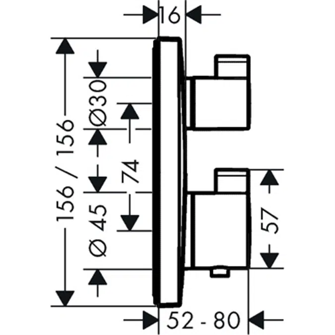 Ecostat Square Thermostat Unterputz für 1 Verbraucher 15712000