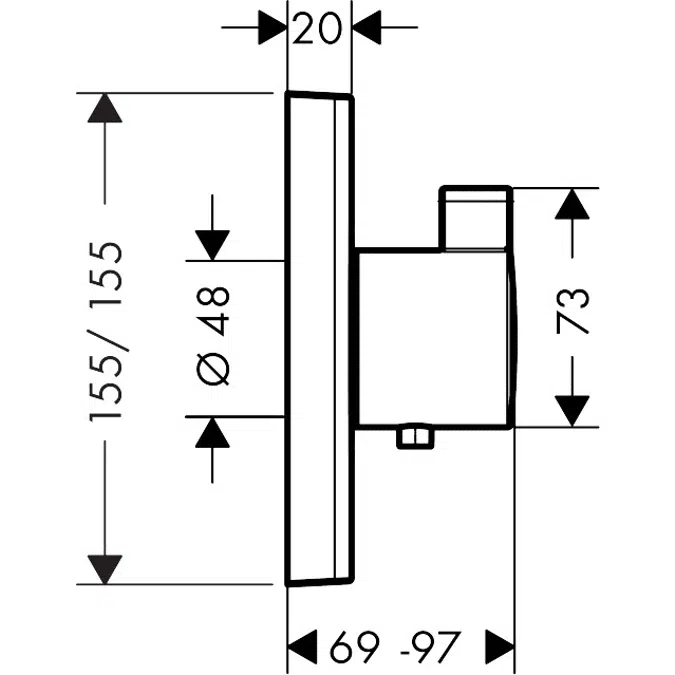 ShowerSelect Thermostat HighFlow for concealed installation