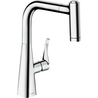 Metris M71 Single lever kitchen mixer 220, EcoSmart, pull-out spray, 2jet, sBox图像