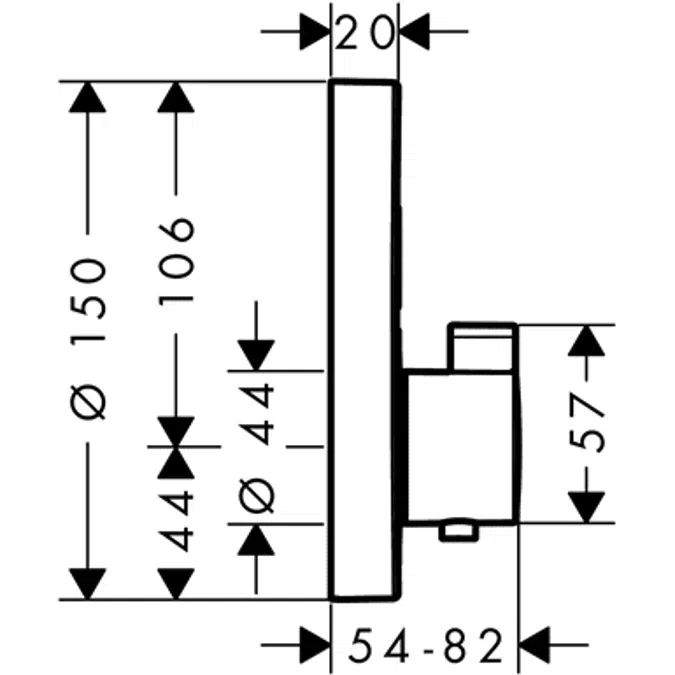 ShowerSelect S Thermostat for concealed installation for 2 functions