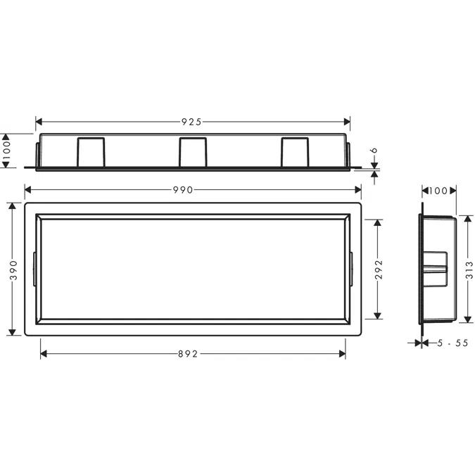 XtraStoris Original Wall niche with integrated frame 30 x 90 x 10 cm