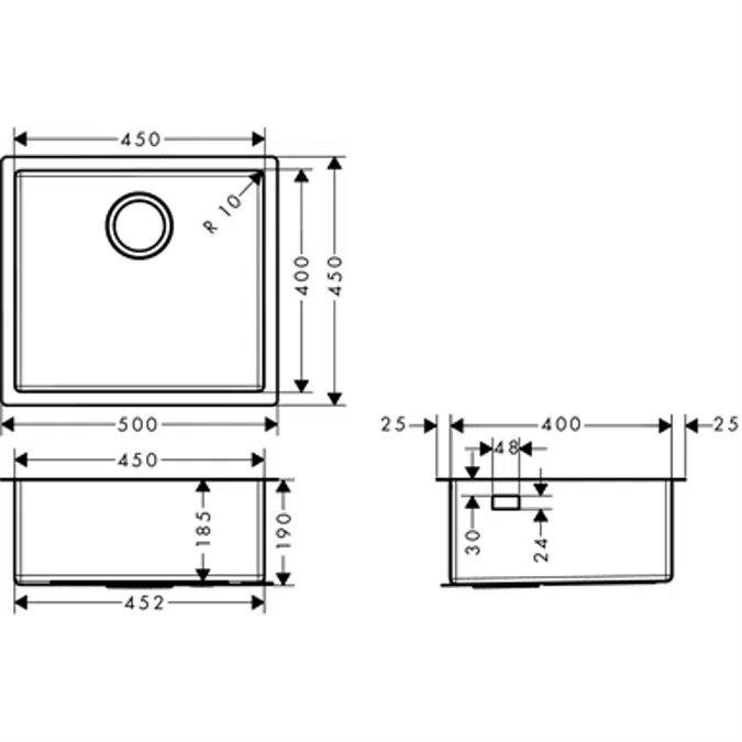 Under-mount sink 450