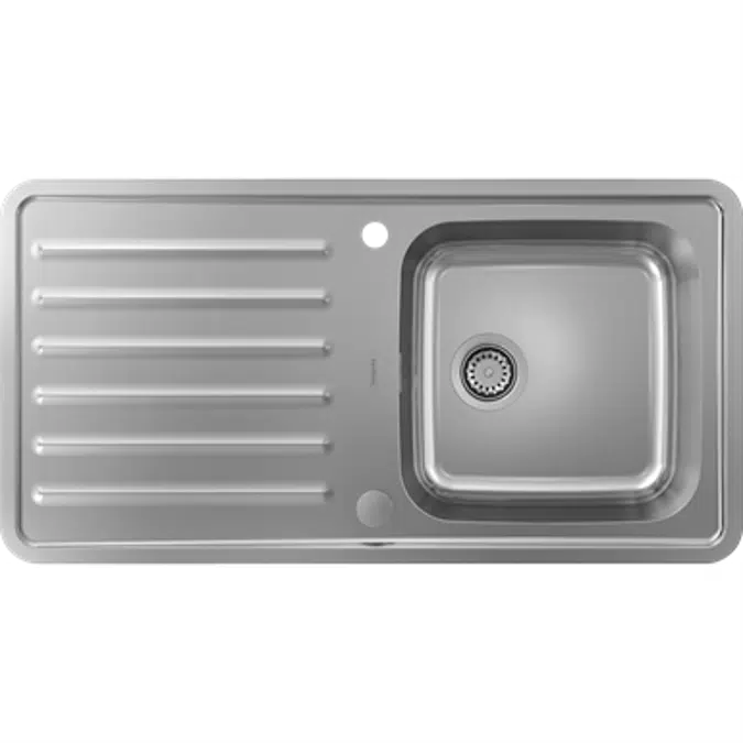 Built-in sink 400/400 with drainboard