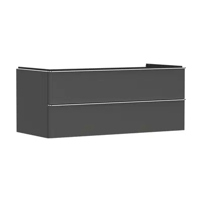 kuva kohteelle Xelu Q Vanity unit Diamond Matt Grey 1180/550 with 2 drawers for consoles with bowl