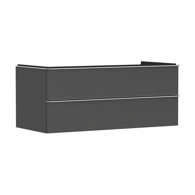 Xelu Q Vanity unit Diamond Matt Grey 1180/550 with 2 drawers for consoles with bowl