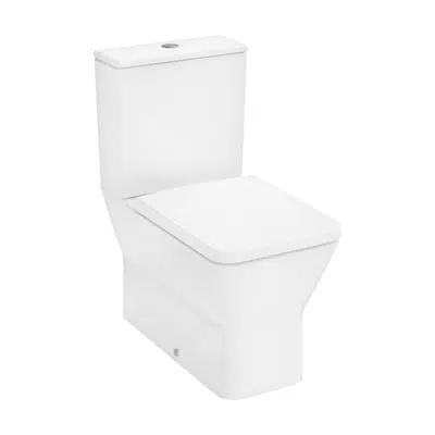 изображение для 60206XXX EluPura Original Q Floorstanding WC Set close coupled 640 with vertical/horizontal outlet rimless AquaChannel Flush with tank and WC seat and cover