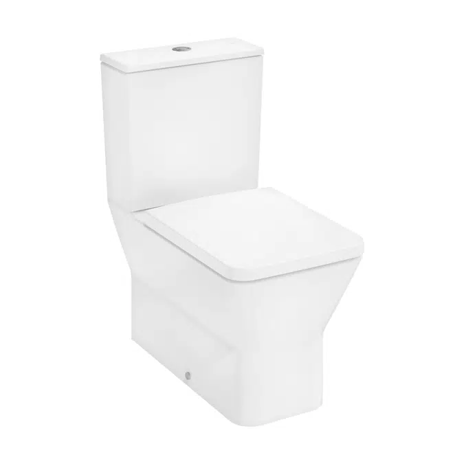 60206XXX EluPura Original Q Floorstanding WC Set close coupled 640 with vertical/horizontal outlet rimless AquaChannel Flush with tank and WC seat and cover