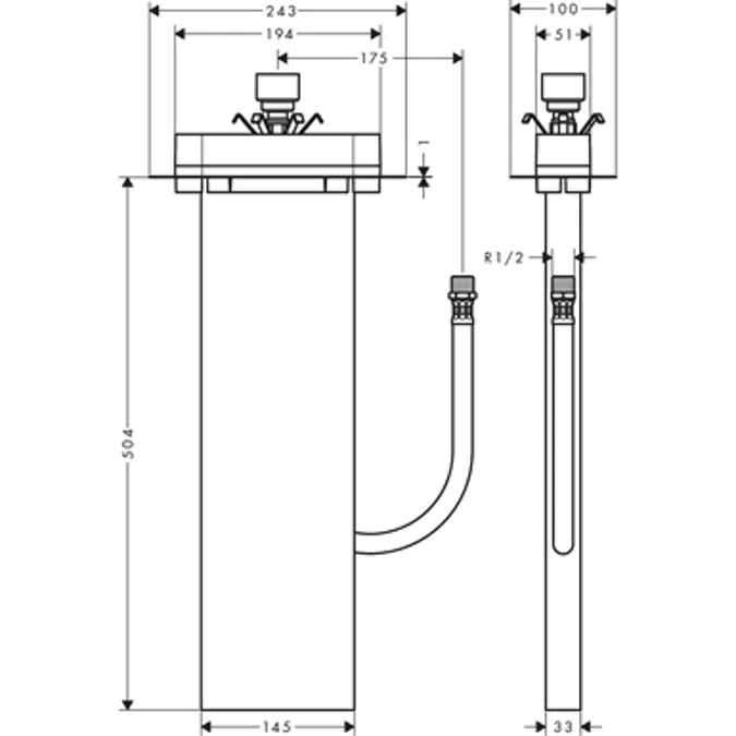 sBox Rim and tile mounted bath basic set