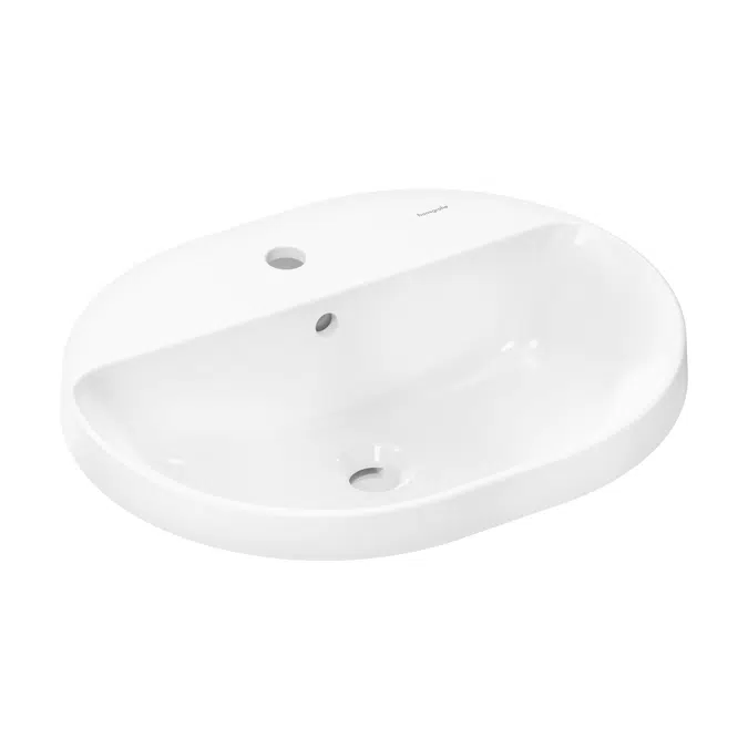 Xuniva U Above counter basin 550/450 with tap hole and overflow, SmartClean