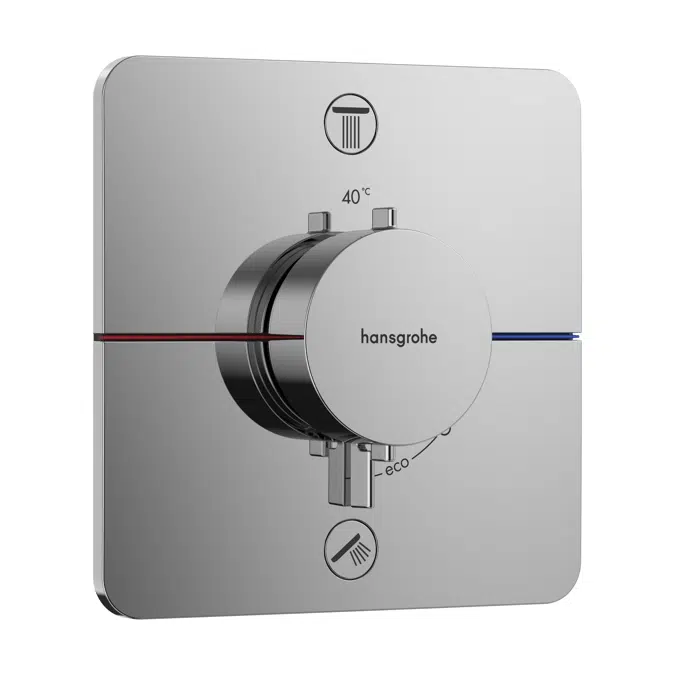 ShowerSelect Comfort Q Thermostat for concealed installation for 2 functions with integrated security combination according to EN1717