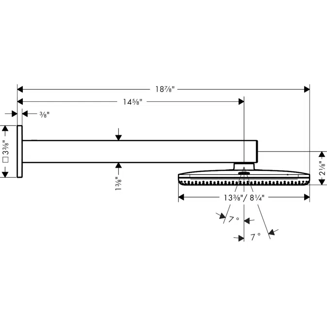 24551USA Raindance Alive Q Overhead shower 210/340 2jet 2.5 GPM with shower arm