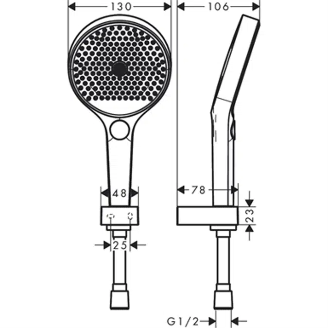Rainfinity Shower holder set 130 3jet with shower hose 160 cm