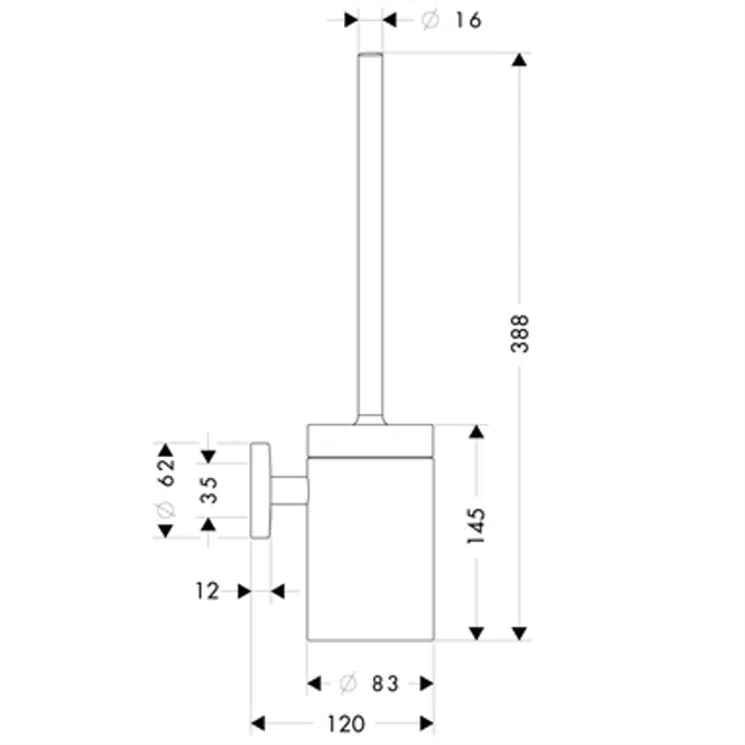 Logis Toilet brush with tumbler wall-mounted