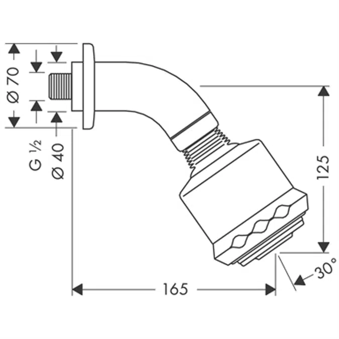 Clubmaster Overhead shower 3jet with shower arm