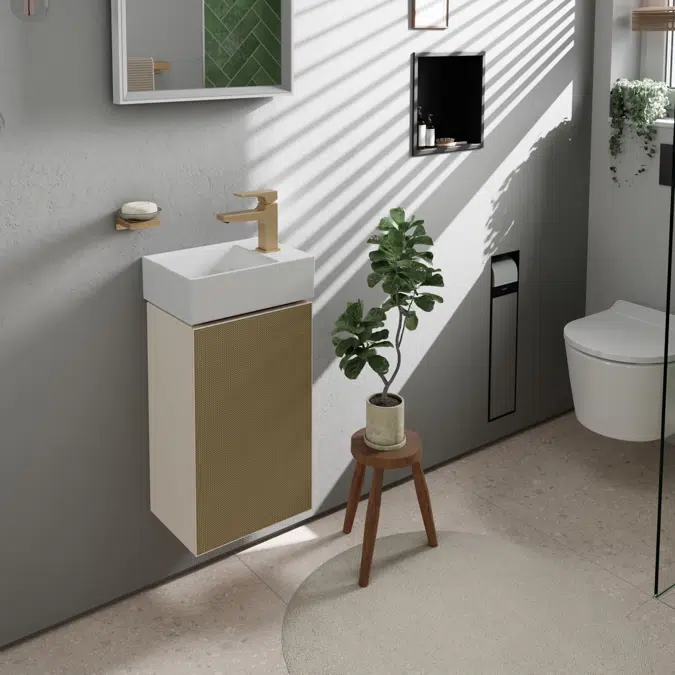 54170XXX Xevolos E Vanity unit Sand Matt Beige 340/245  for handrinse basin, door hinge right