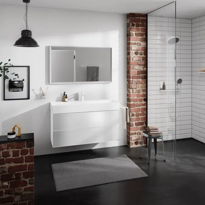 54184XXX Xevolos E Vanity unit Matt White 1180/475 with 2 drawers for washbasin