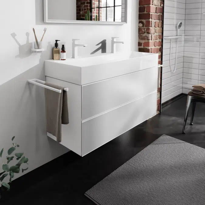 54184XXX Xevolos E Vanity unit Matt White 1180/475 with 2 drawers for washbasin