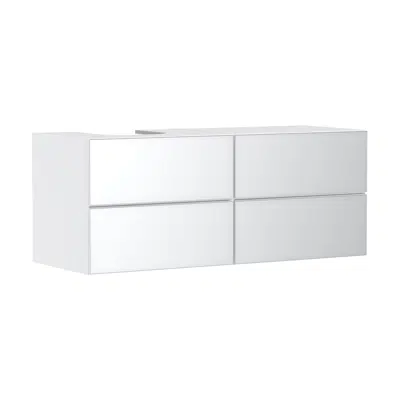 afbeelding voor Xevolos E Vanity unit Matt White 1370/550 with 4 drawers for consoles with countertop basin ground left