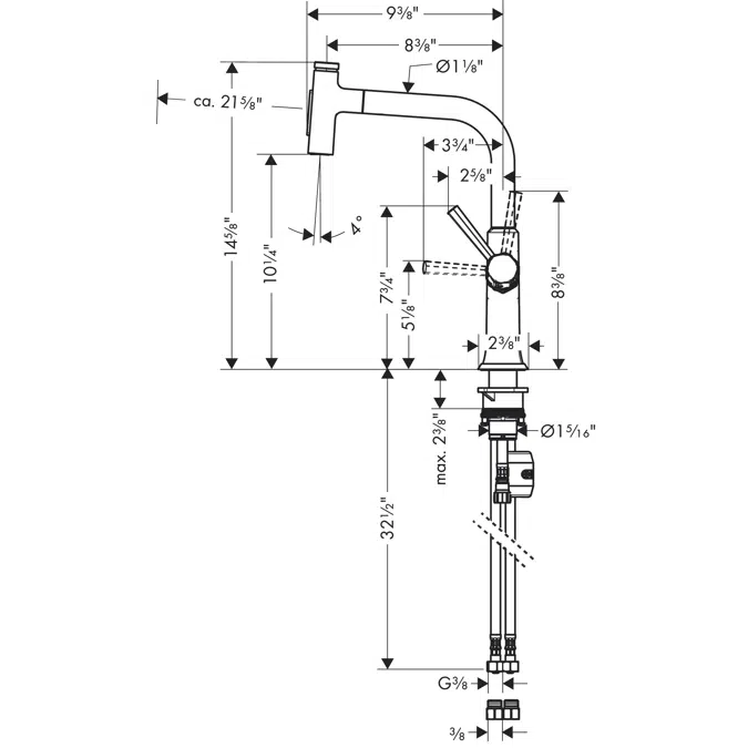 Locarno Select Single lever kitchen mixer 320 with 2 spray