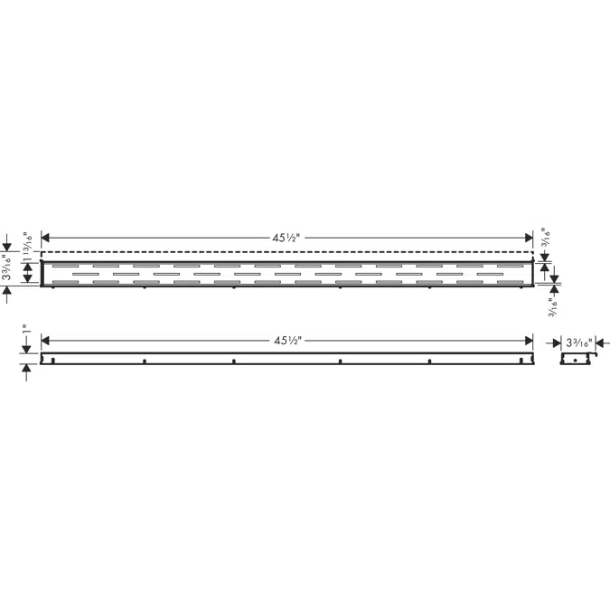 RainDrain Match Regular Finish set shower drain 1200 with height adjustable frame