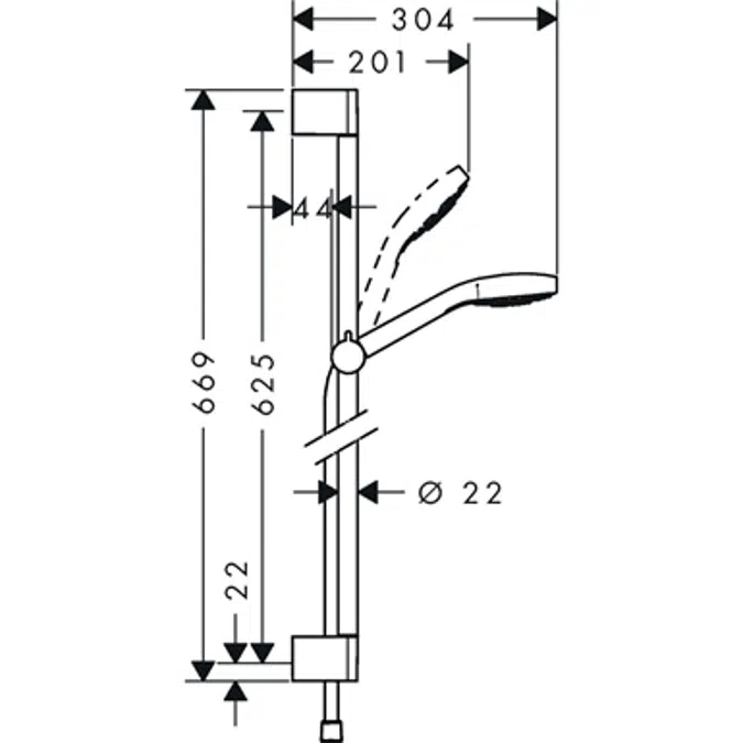 Croma Select E Shower set Vario with shower bar 65 cm