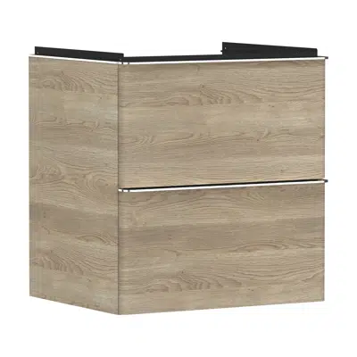 รูปภาพสำหรับ Xelu Q Vanity unit Natural Oak 580/475 with 2 drawers for washbasin