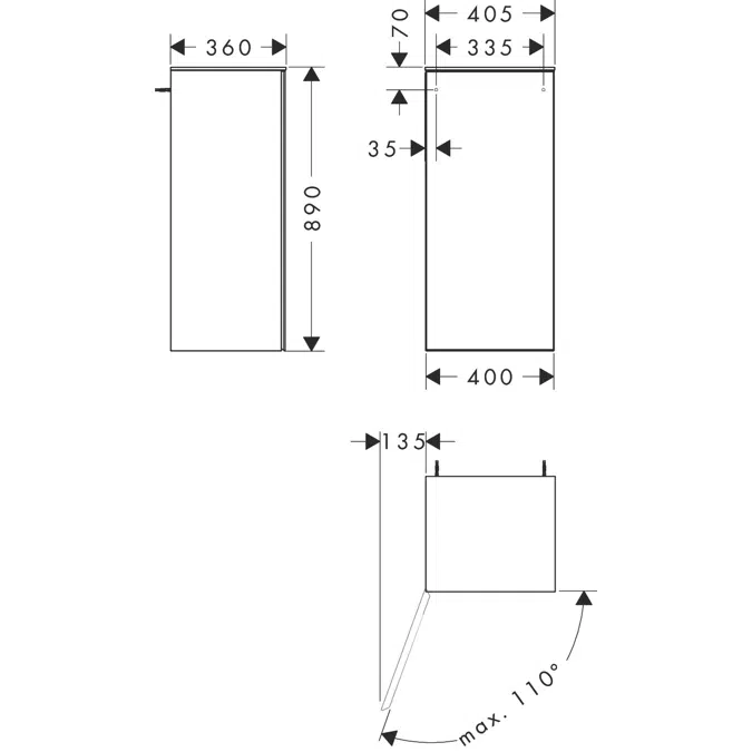 Xevolos E Mid-height cabinet Sand Matt Beige 400/360, door hinge left