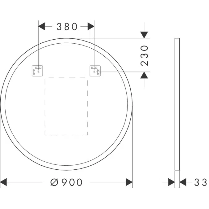54980XXX Xarita Lite S Mirror with circular LED lights 900/30 IR Sensor