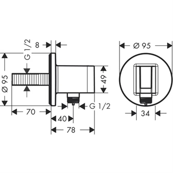 FixFit Wall outlet S with shower holder